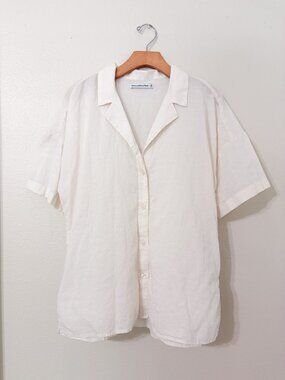 Abercrombie & Fitch Women's Cream Collared Shirt